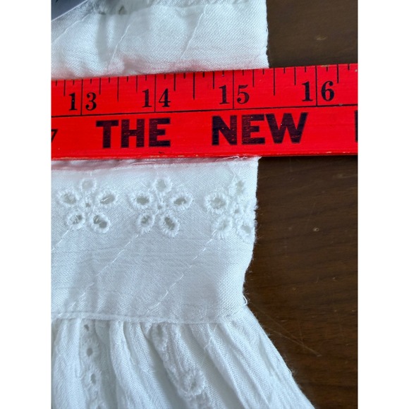 NWT Angie Mini Dress Women Large White Eyelet Flutter Sleeve Sun Dress - Picture 8 of 8